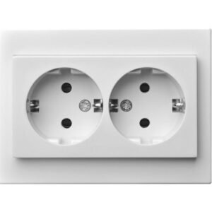 Liregus Epsilon 2-vietīga zemapmetuma rozete ar zemējumu - balta