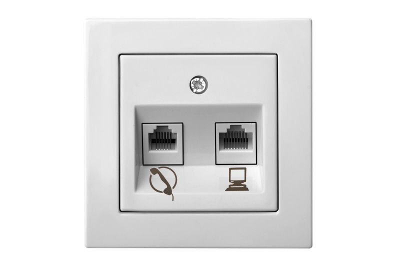 Liregus Epsilon telefona un datora ligzda rj11+45, bez rāmja - balta