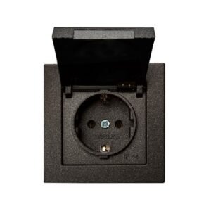 Liregus Epsilon zemapmetuma ligzda ar zemējumu ip44 - melna