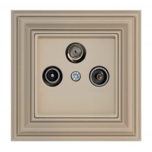 Liregus Retro tv+r+sat-10db zemapmetuma rozete caurejošā - matēta bēša