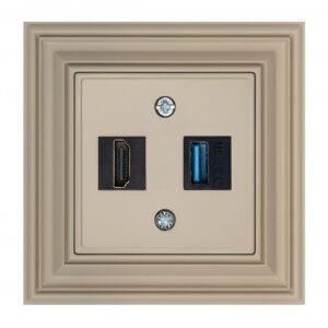 Liregus Retro hdmi+usb ligzda - matēta bēša