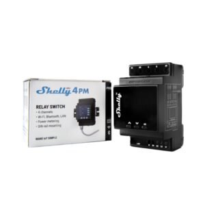 Shelly PRO 4PM WiFi + Ethernet, 4-kanālu viedais relejs ar jaudas mērītāju