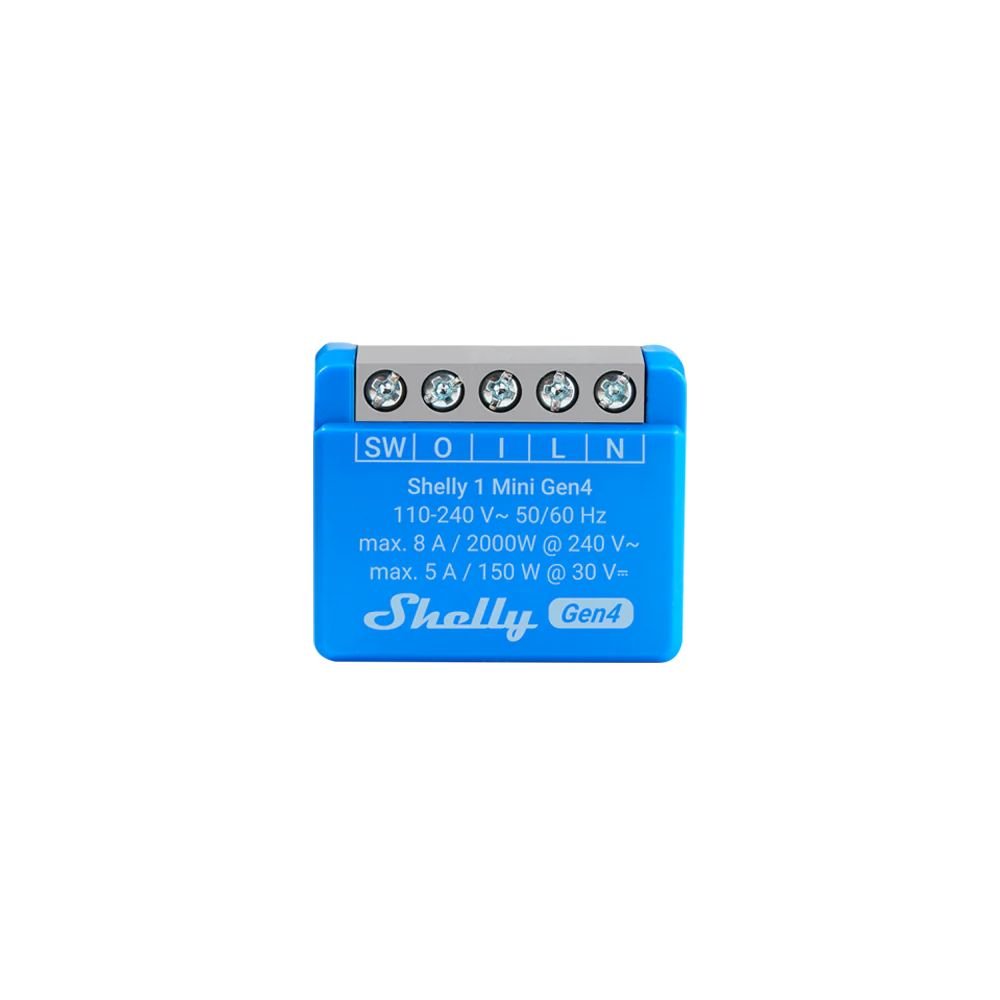 Shelly 1 Mini GEN4, multiprotokolu (Wi-Fi + Bluetooth / Zigbee 3.0) releja modulis, ar Matter saderīgs