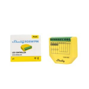 Shelly Plus RGBW PM, viedais Wi-Fi kontrolieris vienkrāsainām, RGB vai RGBW LED lentēm ar jaudas mērītāju