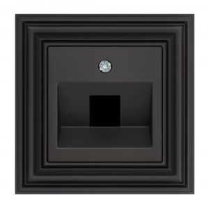 Liregus Retro leņķa vāks 1xrj45/tv/hdmi/usb - matēta melna