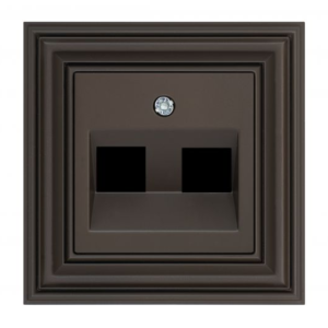 Liregus Retro leņķa vāks 2xrj45/tv/hdmi/usb - matēta brūna