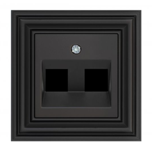 Liregus Retro leņķa vāks 2xrj45/tv/hdmi/usb - matēta melna