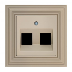 Liregus Retro leņķa vāks 2xrj45/tv/hdmi/usb - matēta bēša