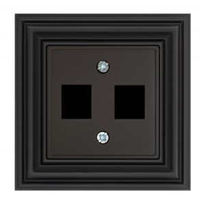 Liregus Retro taisns vāks 2xrj45/tv/hdmi/usb - matēta melna