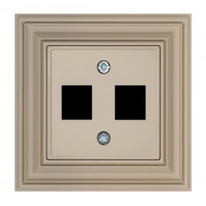 Liregus Retro taisns vāks 2xrj45/tv/hdmi/usb - matēta bēша