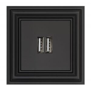 Liregus Retro usb ligzda 3.4a 220v - matēta melna