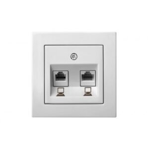 Liregus Epsilon 2-vietīga datora ligzda 2xrj45, 6 kat., bez rāmja - balta