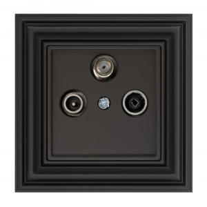 Liregus Retro tv+r+sat-10db zemapmetuma rozete caurejošā - matēta melna