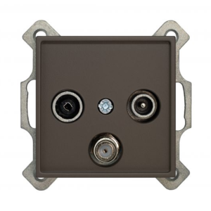 Liregus Retro tv+r+sat-10db zemapmetuma rozete caurejošā - matēta brūna