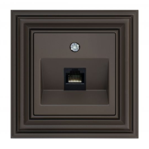 Liregus Retro rj45 kat. 6e 1. klases slēdzis datora ligzda - matēta brūna