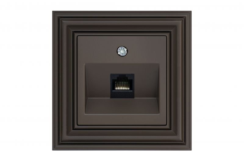 Liregus Retro rj45 kat. 6e 1. klases slēdzis datora ligzda - matēta brūna