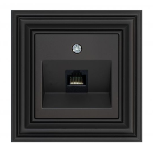 Liregus Retro rj45 kat. 6e 1. klases slēdzis datora ligzda - matēta melna