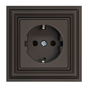 Liregus Retro 16a ligzda ar zemējumu un wago klemmi/prof - matēta brūna