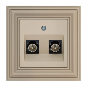 Liregus Retro 2xtv "f" ligzda bez rāmja, gala - matēta bēša