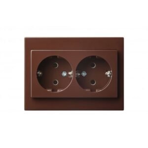 Liregus Epsilon 2-vietīga rozete ar zemējumu - brūna