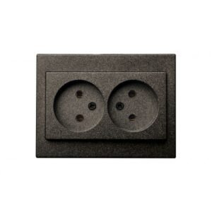 Liregus Epsilon 2-vietīga rozete bez zemējuma - melna