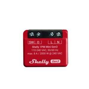 Shelly PLUS 1PM Mini, 1-kanāla Wi-Fi viedais relejs ar jaudas mērītāju