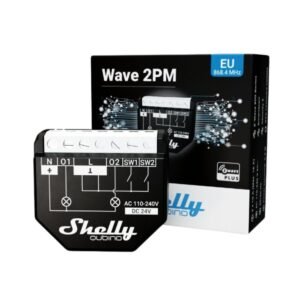 Shelly Qubino Wave 2PM, 2-kanālu viedais relejs ar jaudas mērītāju un Z-Wave protokolu