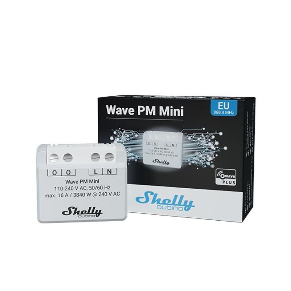 Shelly Qubino Wave PM MINI, viedais relejs ar 1-kanālu, jaudas mērītāju un Z-Wave protokolu