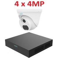 Uniarch 4MP IP videonovērošanas komplekts ar PoE (NVR + 4 kupola kameras)