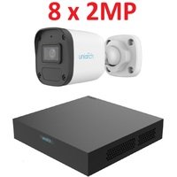 Uniarch 2MP IP videonovērošanas komplekts ar PoE (NVR + 8 bullet kameras)